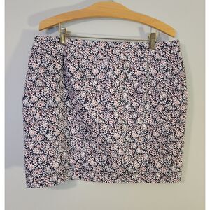 Banana Republic Navy Blue Floral Pencil Mini Skirt Size 14